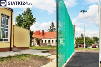 Siatki Pszów - Zielone siatki ze sznurka na ogrodzeniu boiska orlika dla terenów Miasta Pszów